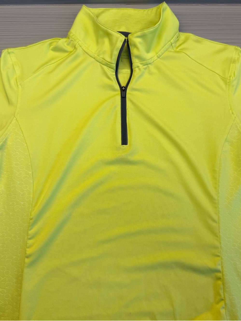 Dover Saddlery Neon Yellow 1/4 Zip Equestrian Riding Top